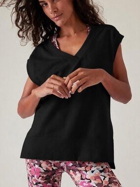 NWOT Athleta Retroterry Sleeveless V-Neck Top Black